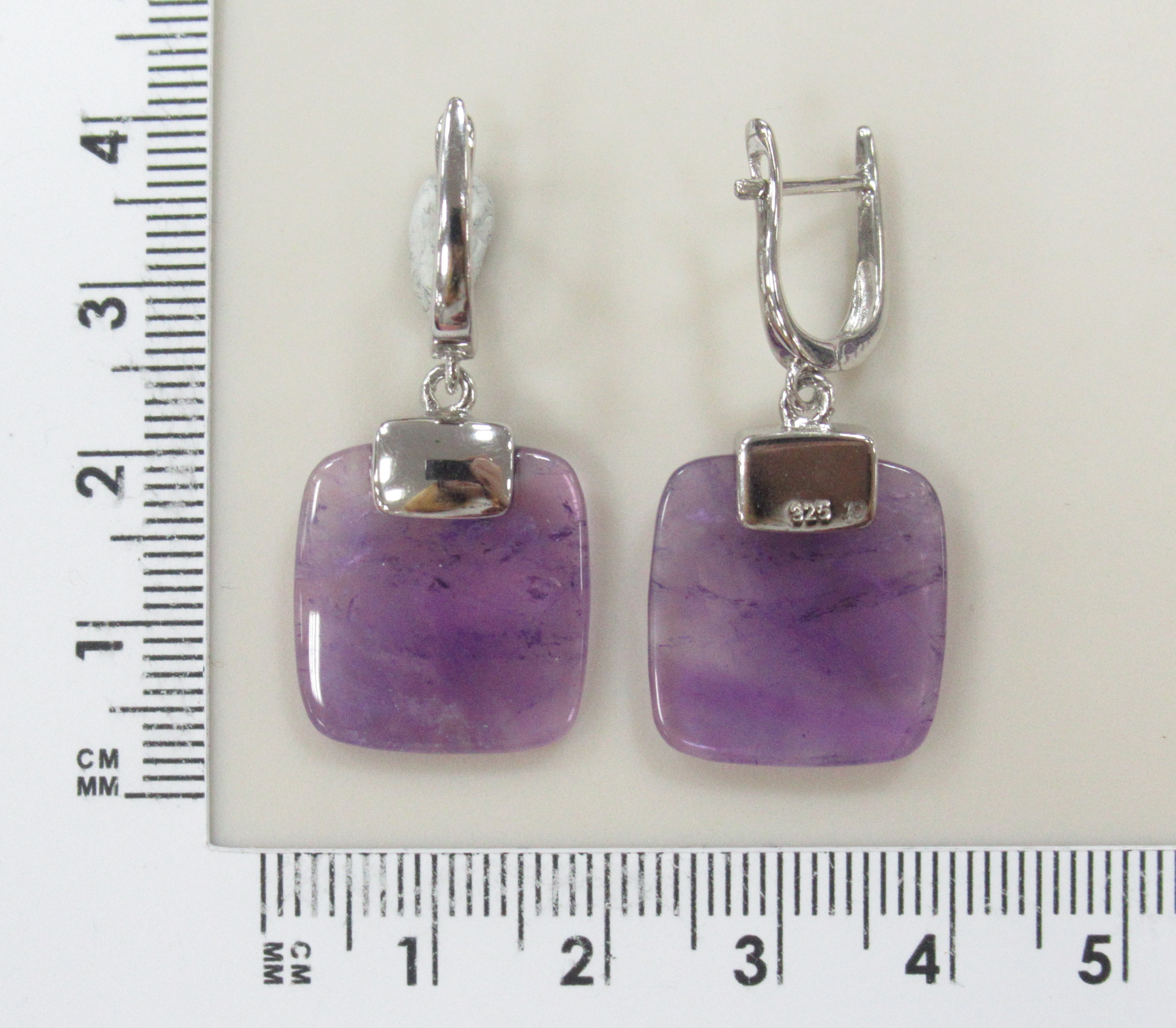 Серебряные серьги с аметистами